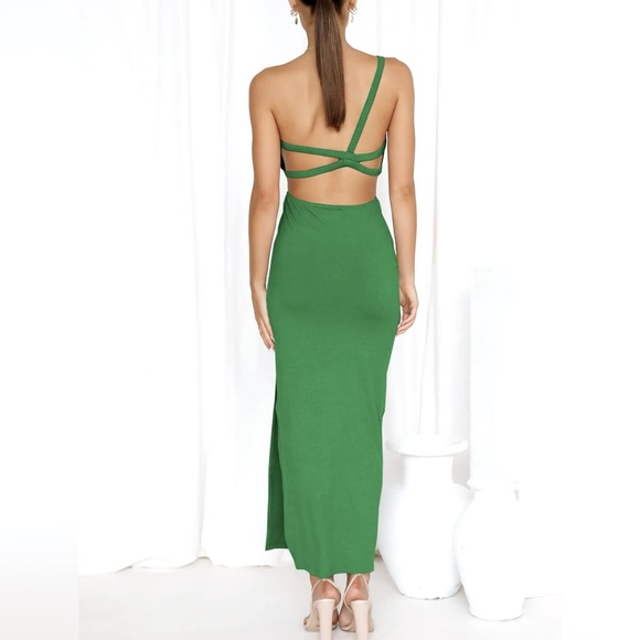Caracilia Women's Summer Bodycon Maxi Dress One Shoulder Strappy Cocktail NWT - Picture 3 of 9